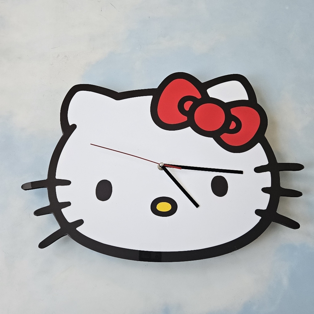 Hello Kitty Wall Clock - Red, White, and Black